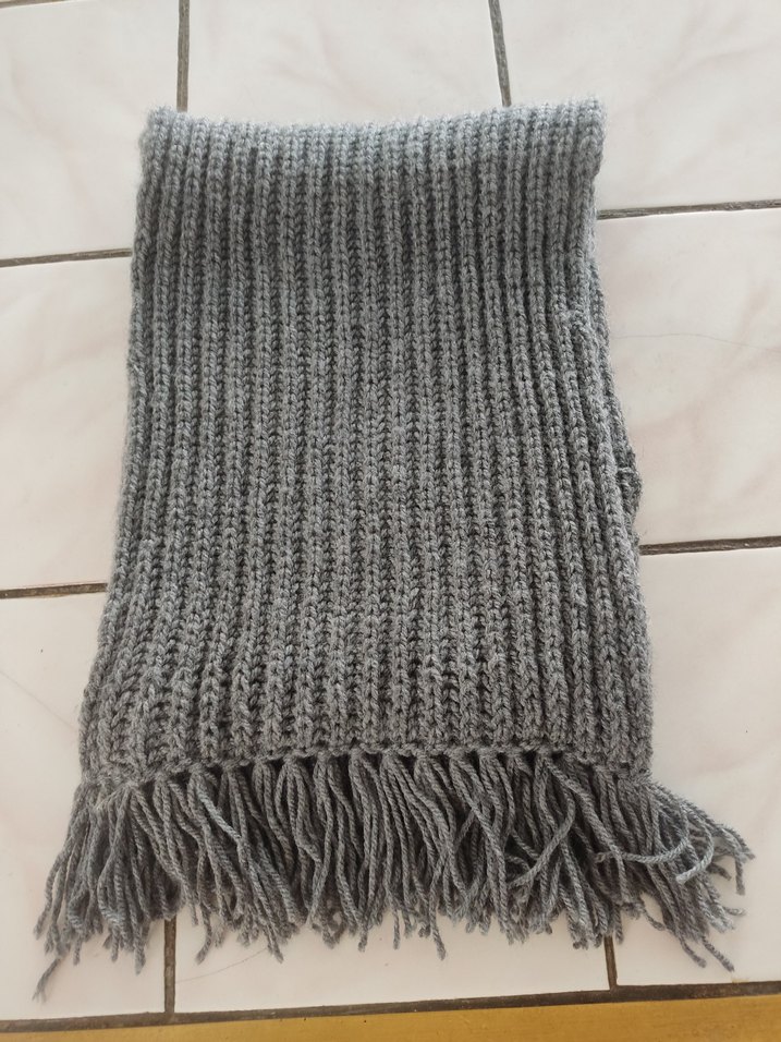 Gri Örgü Kadın Şal - Görsel 2