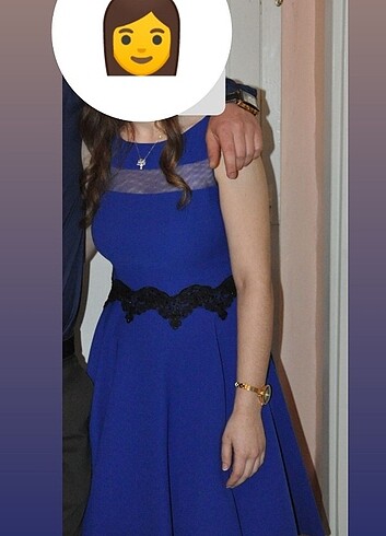 36 Beden Mavi abiye elbise