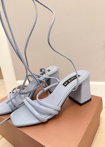 Bebek Mavisi Topuklu Kadın Sandalet - Görsel 4