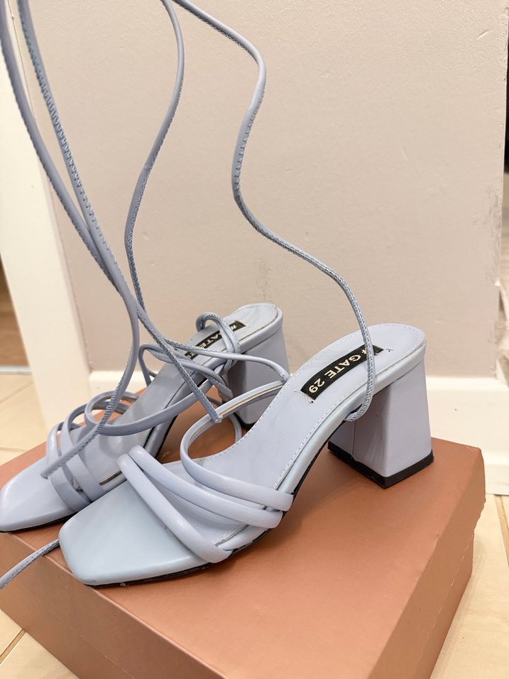 Bebek Mavisi Topuklu Kadın Sandalet - Görsel 4