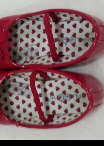 Kırmızı Tokalı Kız Çocuk Babet Ayakkabı - Görsel 2