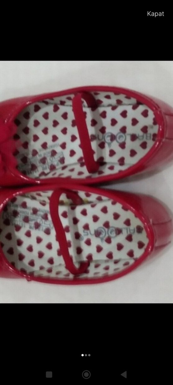 Kırmızı Tokalı Kız Çocuk Babet Ayakkabı - Görsel 2