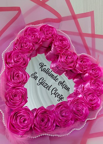 Kalp Şeklinde Pembe Gül Buketi - Görsel 2
