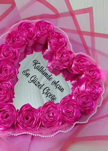 Kalp Şeklinde Pembe Gül Buketi - Görsel 5