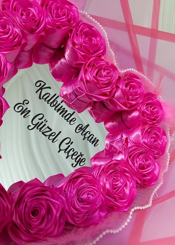 Kalp Şeklinde Pembe Gül Buketi - Görsel 6