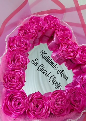 Kalp Şeklinde Pembe Gül Buketi - Görsel 7