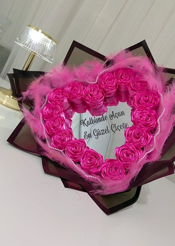 Pembe Tüylü buket - Görsel 2