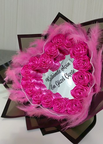 Pembe Tüylü buket - Görsel 3