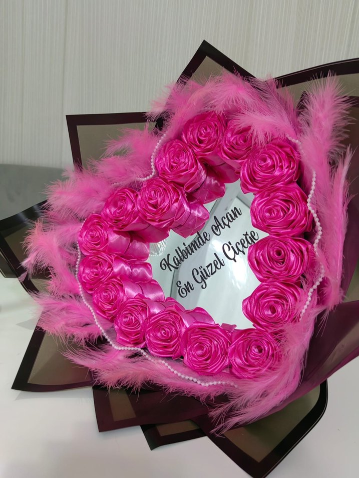 Pembe Tüylü buket - Görsel 3