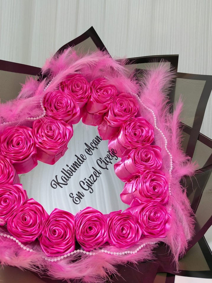 Pembe Tüylü buket - Görsel 5