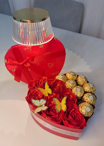 Gül kutusu simli cıkolatalı - Görsel 5