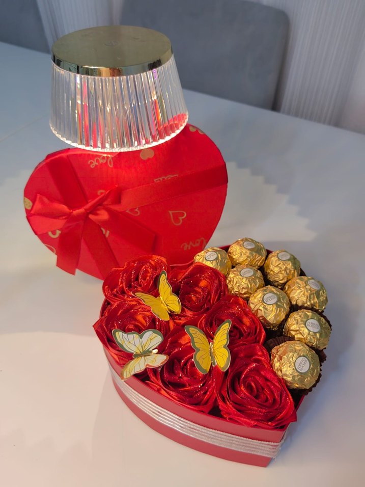 Gül kutusu simli cıkolatalı - Görsel 5