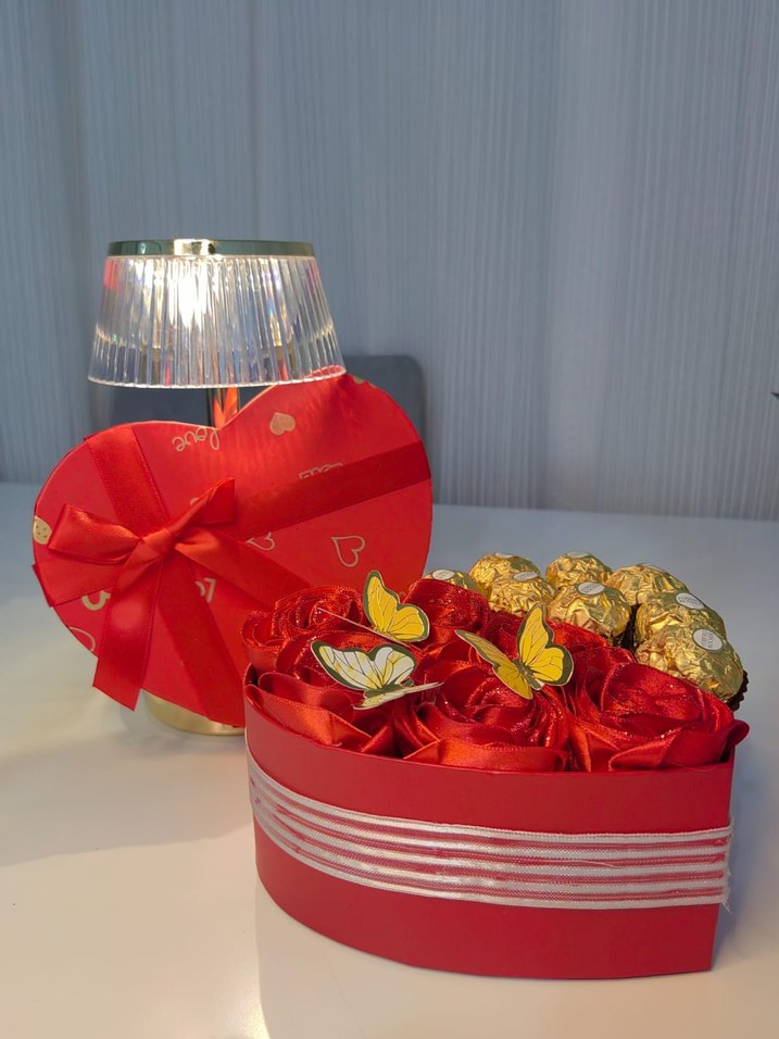 Gül kutusu simli cıkolatalı - Görsel 4