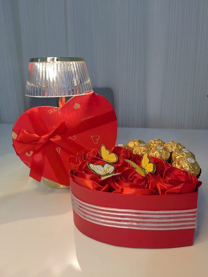 Gül kutusu simli cıkolatalı - Görsel 3