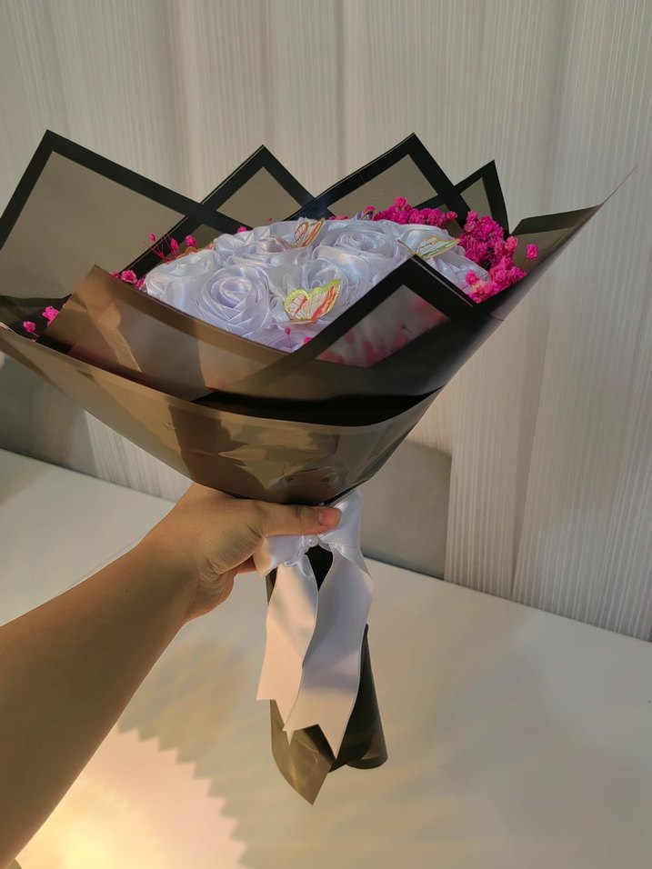 Beyaz  buket - Görsel 5