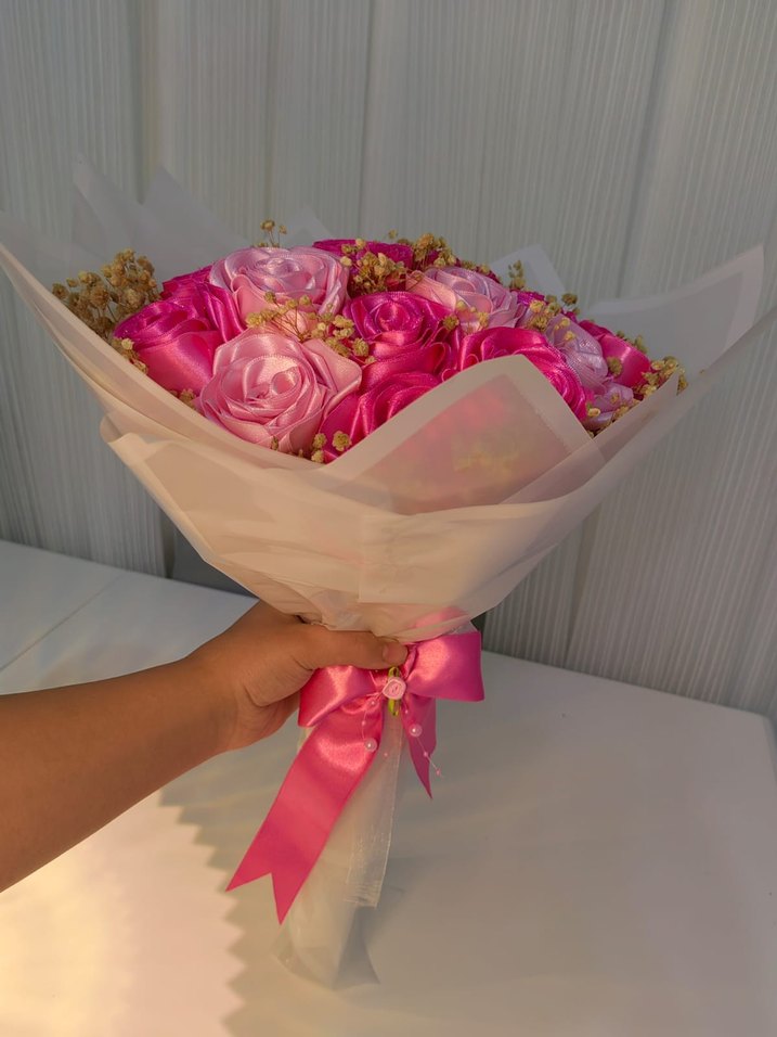 Pembe  Çiçek Buketi - Görsel 5