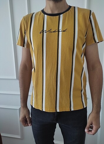 Koton sarı çizgili tişört 