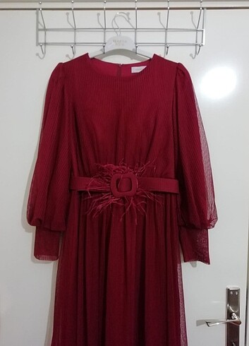 Bordo tesettür elbise 