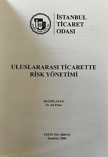 Beden ULUSLARARASI TİCARETTE RİSK YÖNETİMİ