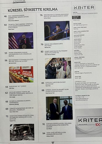 Beden Renk KRITER Dergisi 100. Sayı - Bölgesel Kırılmalar
