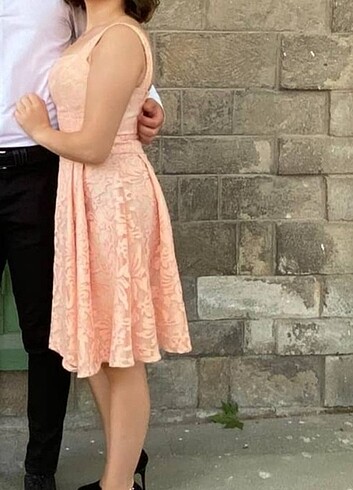 s Beden Toz Pembe Elbise