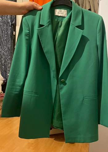 Düğmeli Kırmızı Kadın Midi Blazer - Görsel 3