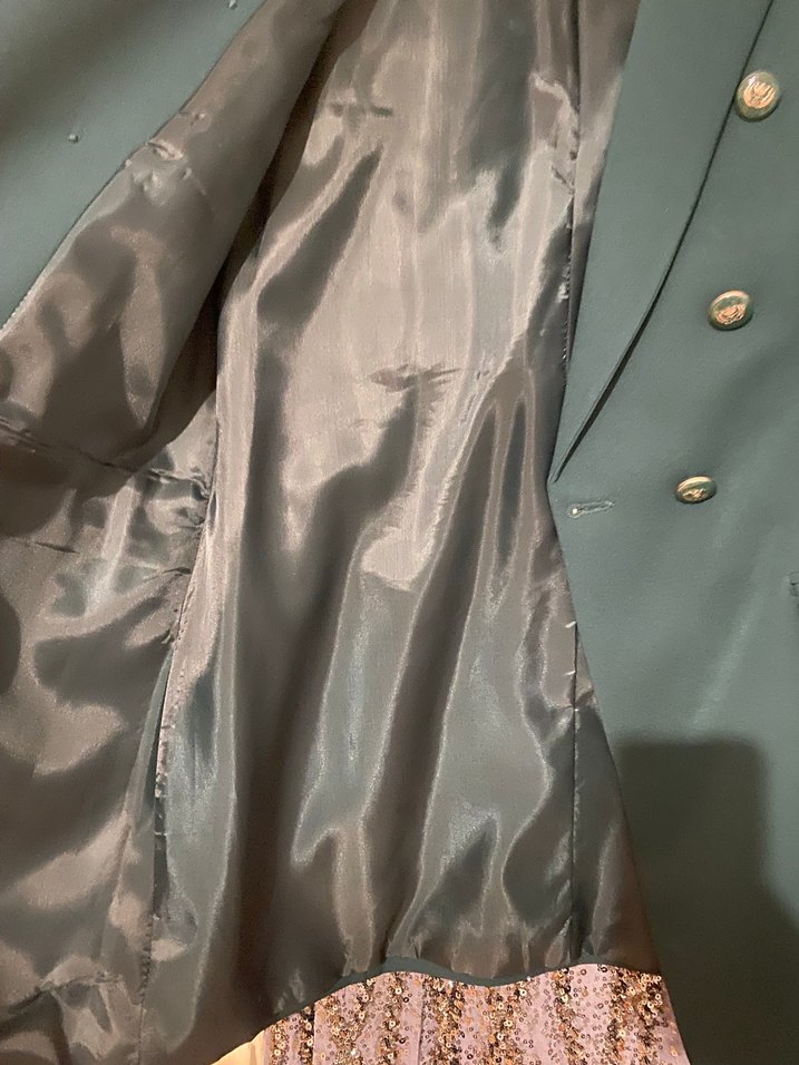 Kadın Yeşil Düğmeli Midi Blazer - Görsel 3