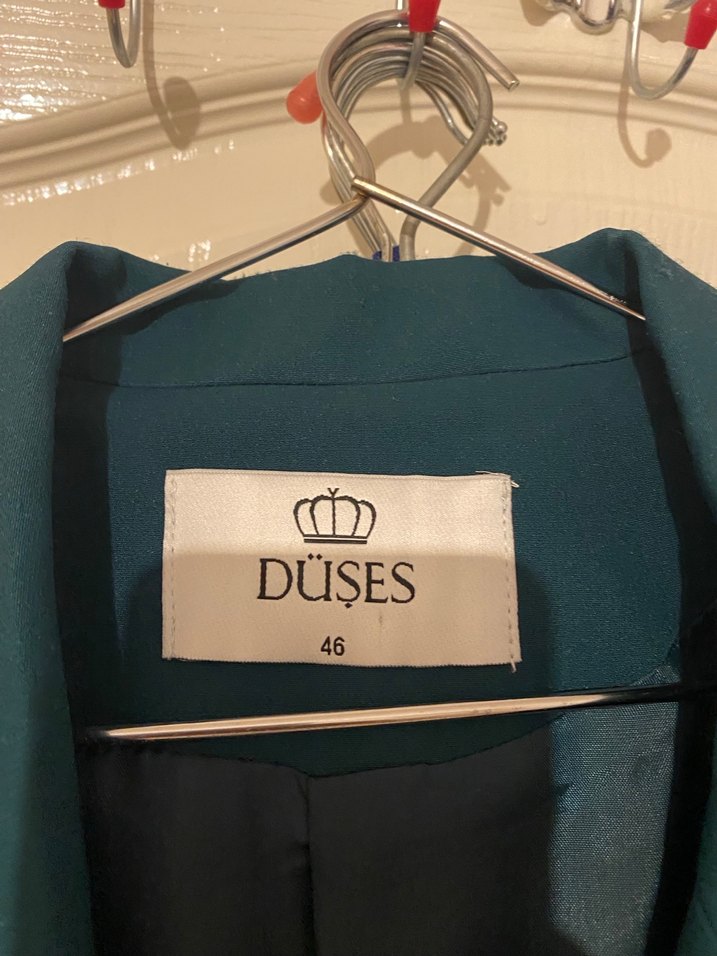 Kadın Yeşil Düğmeli Midi Blazer - Görsel 2