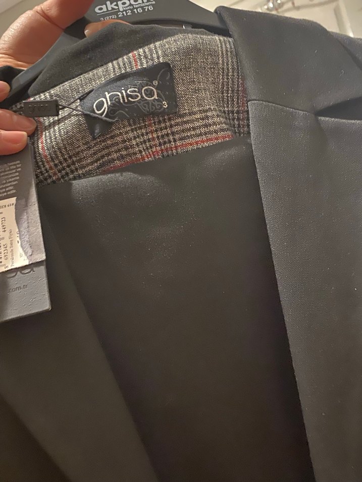 Kadın Siyah Kuşaklı Uzun Ofis Kabanı - Görsel 3