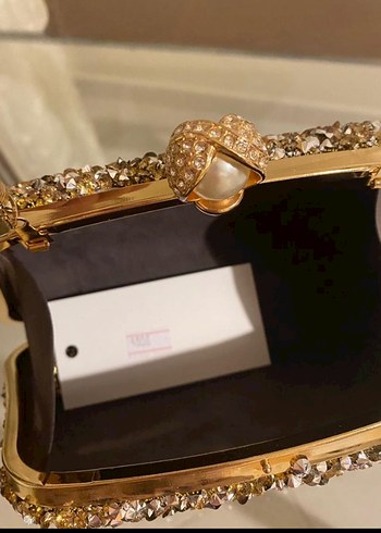 Altın Renkli Payetli Kadın Portföy Çanta - Görsel 3