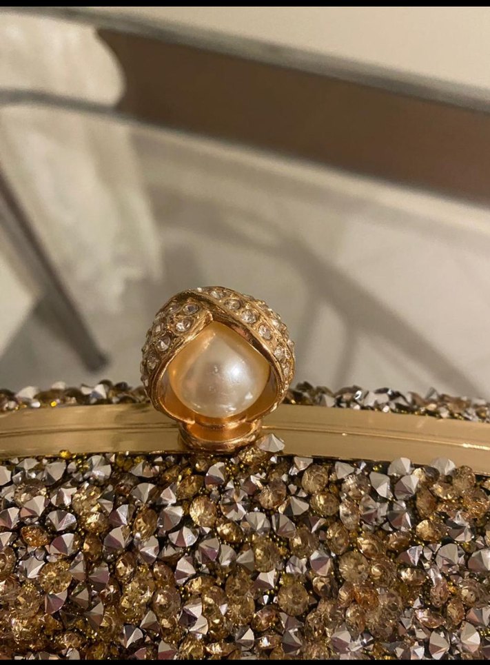 Altın Renkli Payetli Kadın Portföy Çanta - Görsel 2