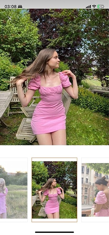 Zara pembe mini elbise