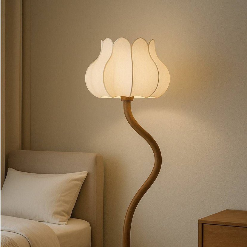 Bej Krem Renkli Lale Şeklinde lamba - Görsel 2