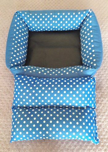 Mavi Puantiyeli Kedi Köpek Yatağı - Görsel 2