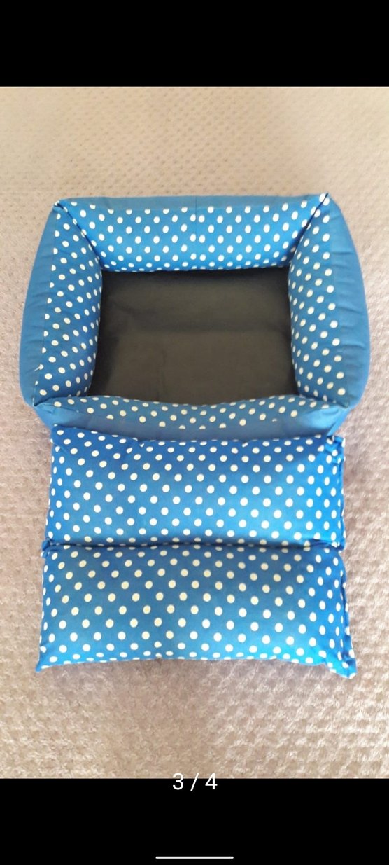 Mavi Puantiyeli Kedi Köpek Yatağı - Görsel 2