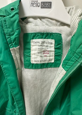 Erkek Çocuk Yeşil Fermuarlı Yağmurluk - Görsel 3