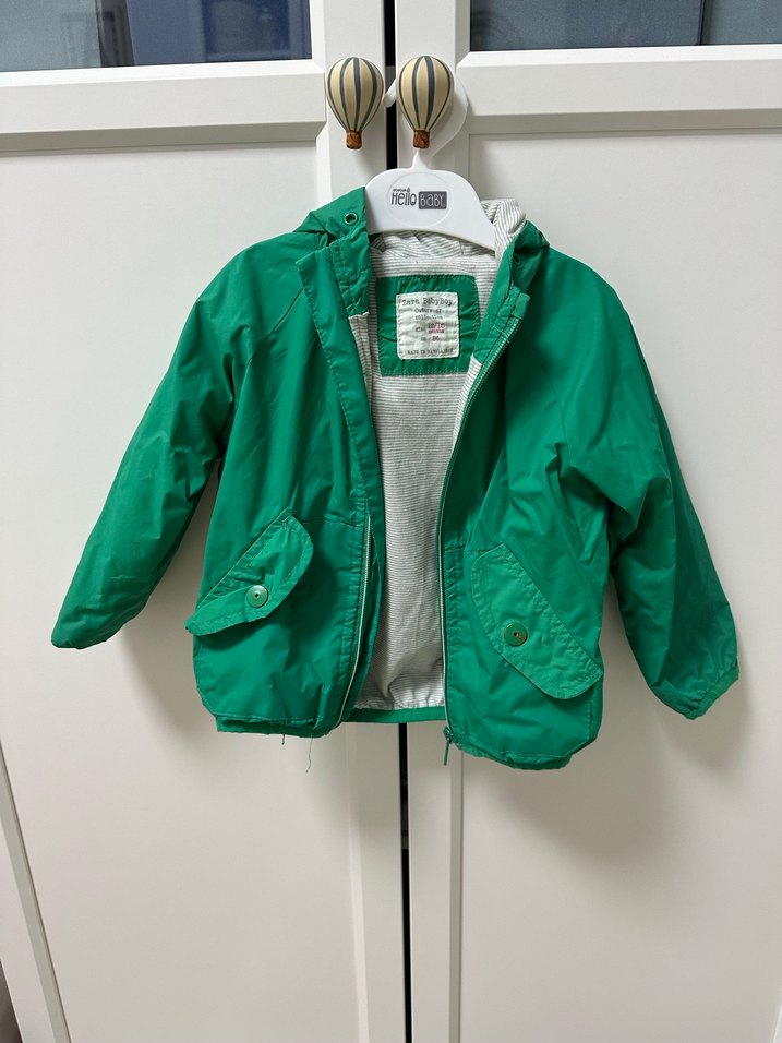 Erkek Çocuk Yeşil Fermuarlı Yağmurluk - Görsel 2