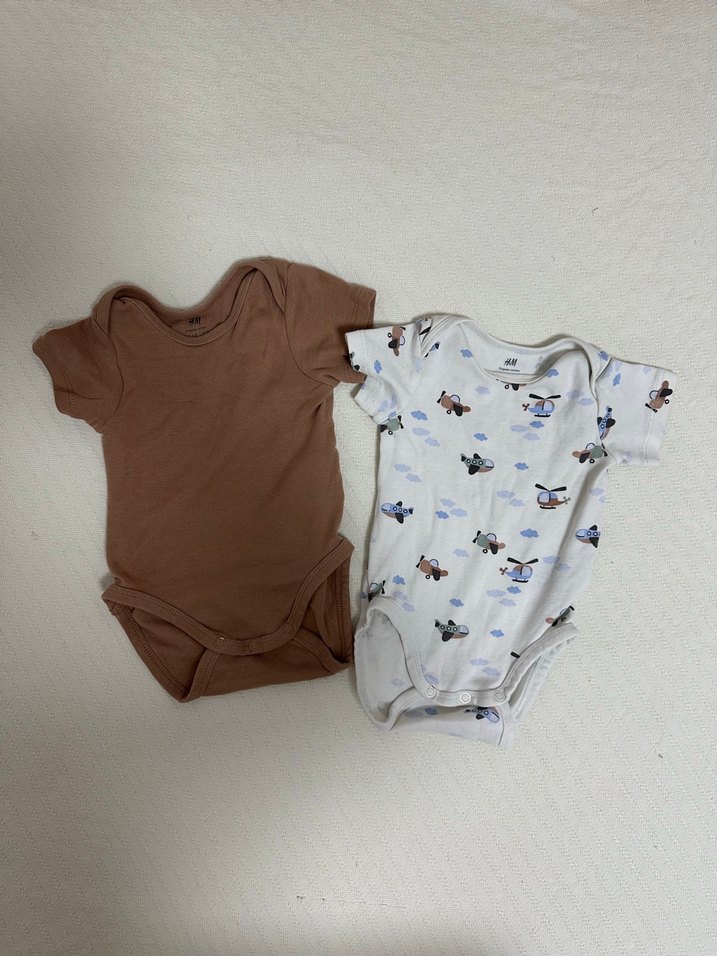 Pamuklu Erkek Bebek Kısa Kollu Body 2'li bedeni 4-6 ay - Görsel 5