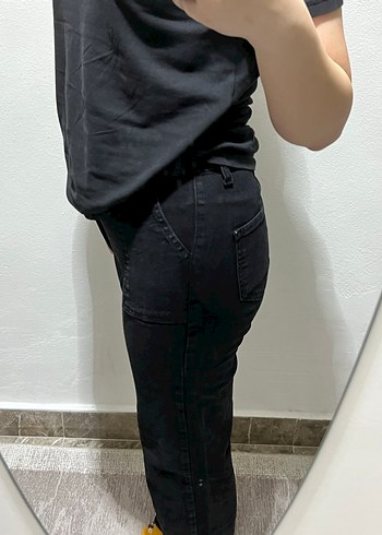 Siyah Rahat Kesim Kot Pantolon - Görsel 2