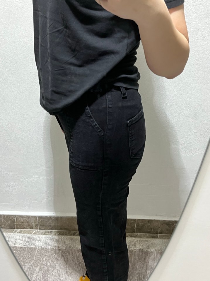 Siyah Rahat Kesim Kot Pantolon - Görsel 2