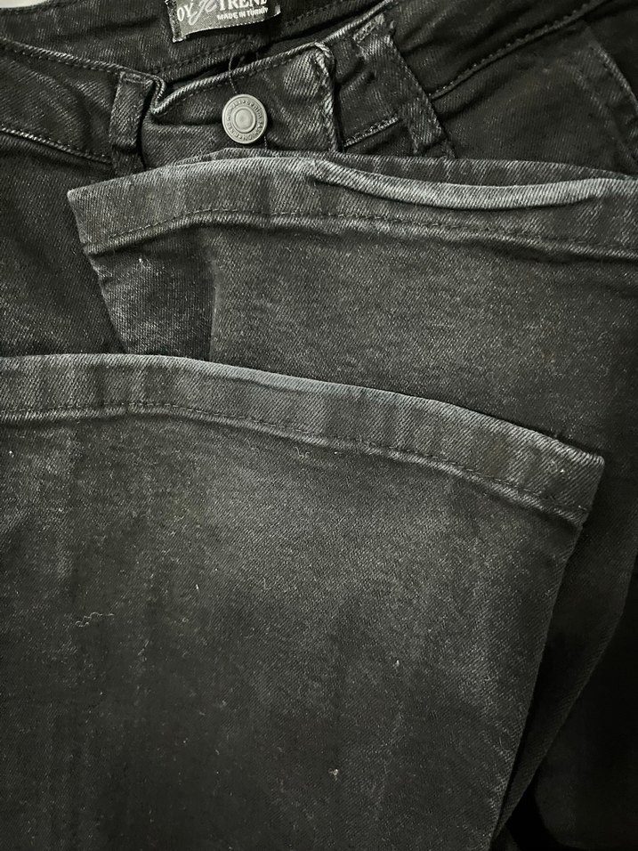 Siyah Rahat Kesim Kot Pantolon - Görsel 3