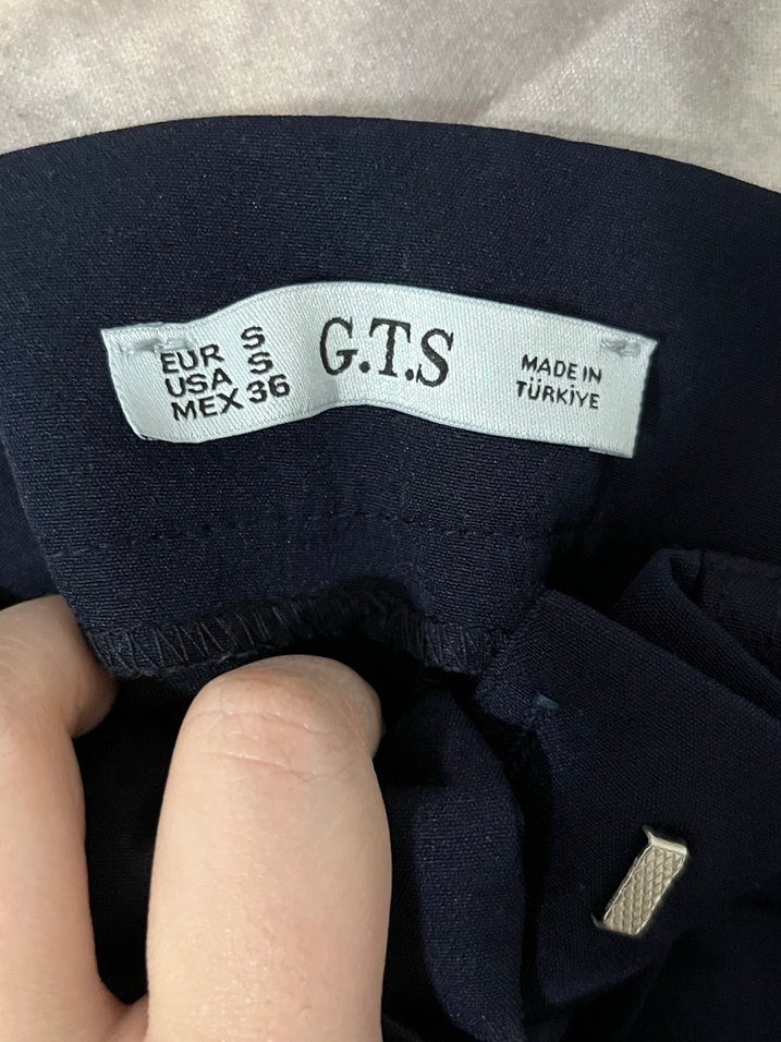 Lacivert Kadın Yüksek Bel Kumaş Pantolon - Görsel 3