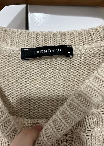 Kadın Bej Örgü Süveter - Görsel 2