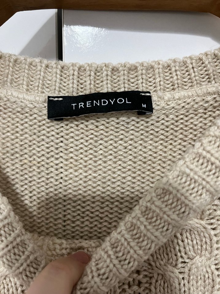 Kadın Bej Örgü Süveter - Görsel 2