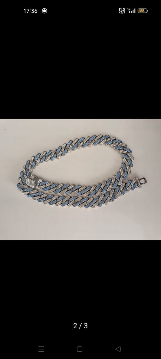 Mavi Gri street style Erkek Kolye - Görsel 2