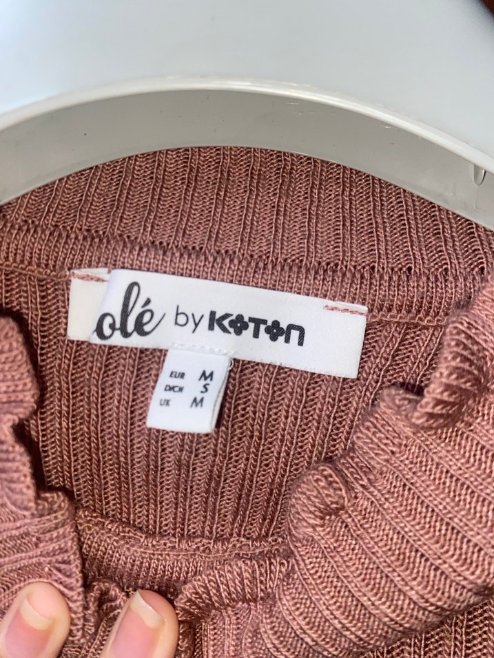 Pembe Kadın Boğazlı İnce Triko Kazak - Görsel 2