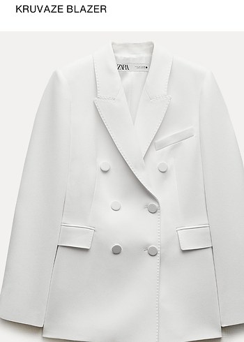 Zara Beyaz Cift Sirali Blazer
