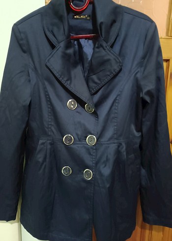 Düğmeli Lacivert Midi Hamile Ceketi - Görsel 4