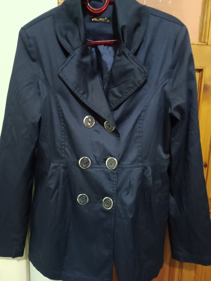 Düğmeli Lacivert Midi Hamile Ceketi - Görsel 4