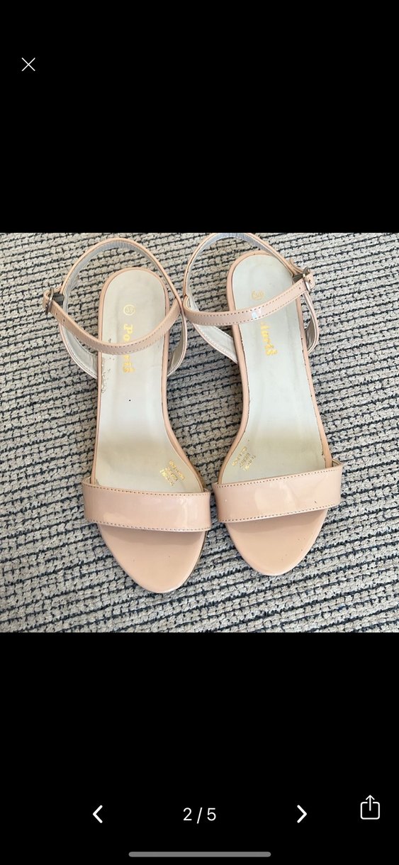 Bej mini topuk sandalet günlük - Görsel 3